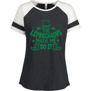 The Leprechauns Made Me Do It Enza Ladies Jersey Colorblock Tee