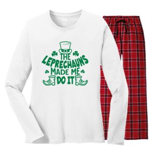 The Leprechauns Made Me Do It Women's Long Sleeve Flannel Pajama Set 