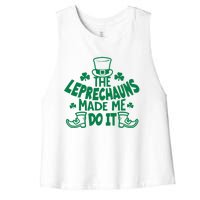 The Leprechauns Made Me Do It Women's Racerback Cropped Tank