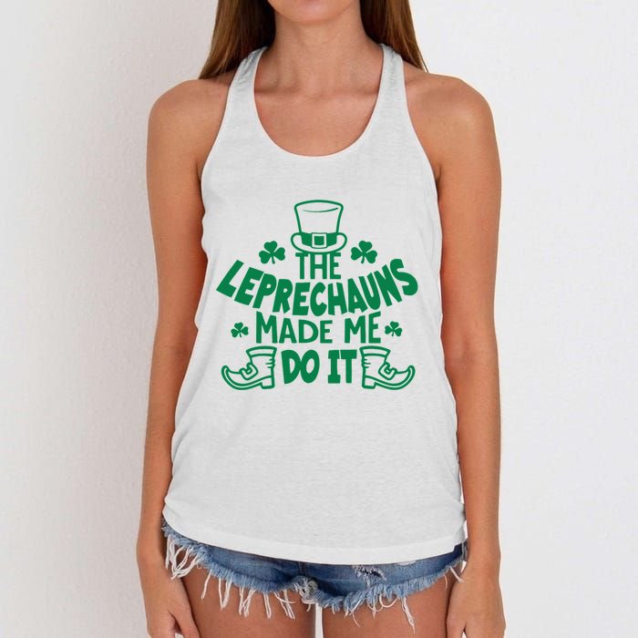 The Leprechauns Made Me Do It Women's Knotted Racerback Tank