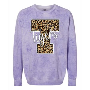 Tigers Leopard Mascot Colorblast Crewneck Sweatshirt