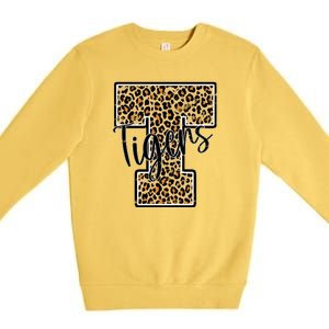 Tigers Leopard Mascot Premium Crewneck Sweatshirt