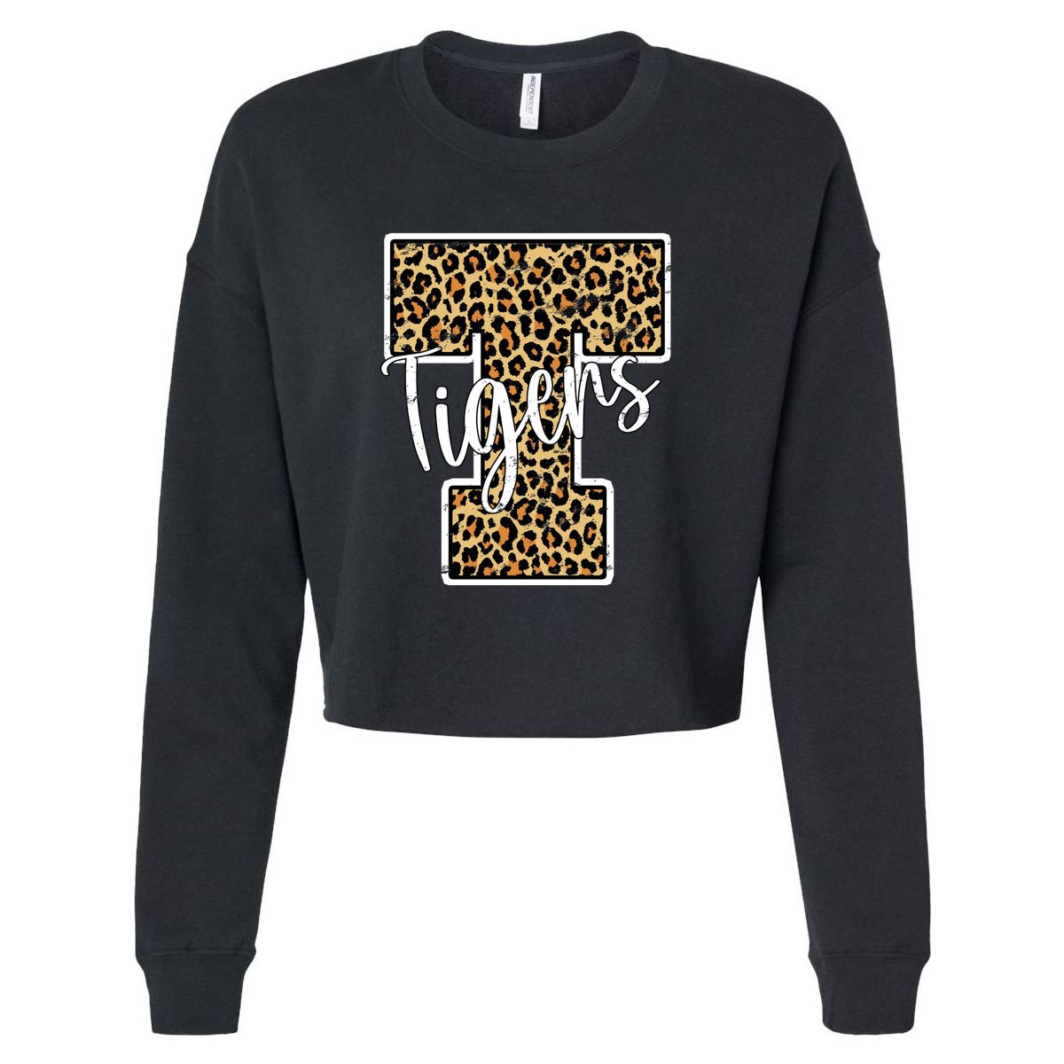 Tigers Leopard Mascot Cropped Pullover Crew