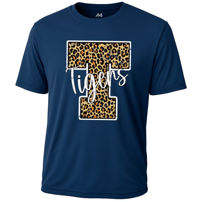 Tigers Leopard Mascot Cooling Performance Crew T-Shirt