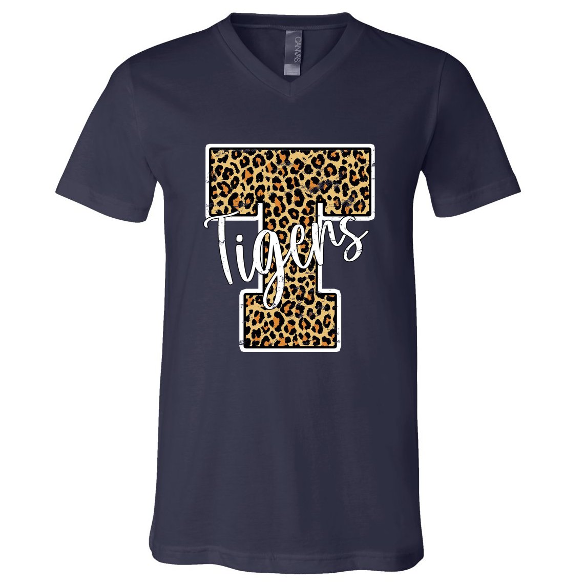 Tigers Leopard Mascot V-Neck T-Shirt