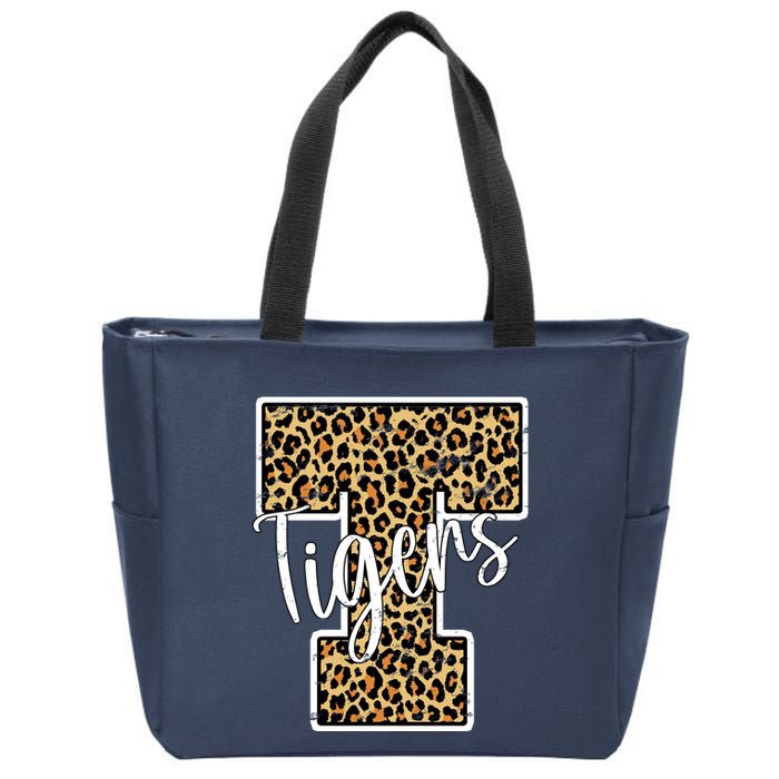 Tigers Leopard Mascot Zip Tote Bag