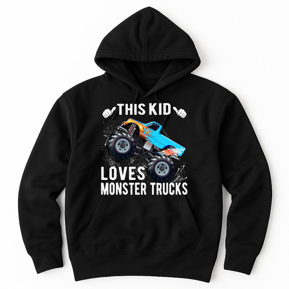 This Loves Monster Trucks Boys And Girls Gift Hoodie