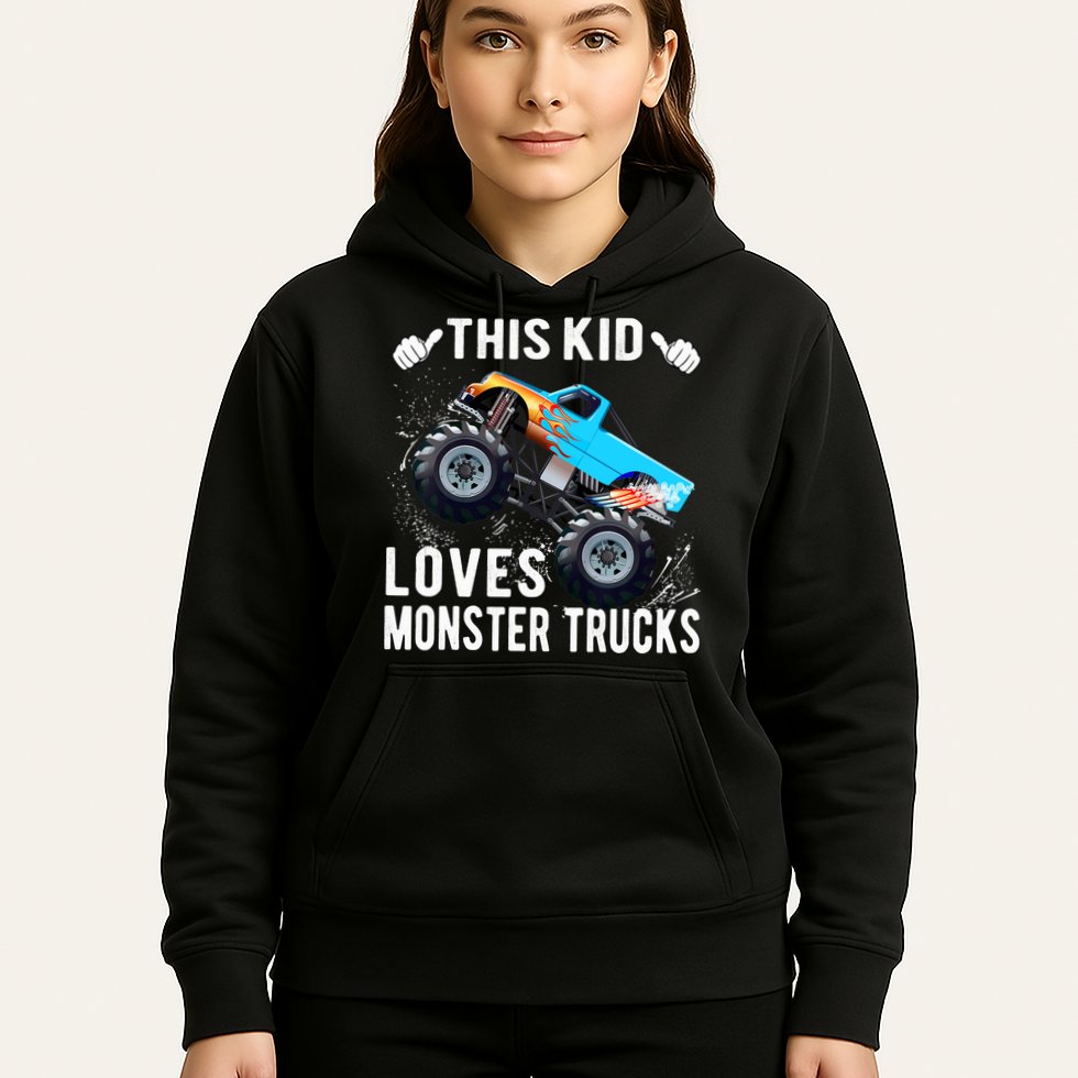 This Loves Monster Trucks Boys And Girls Gift Hoodie