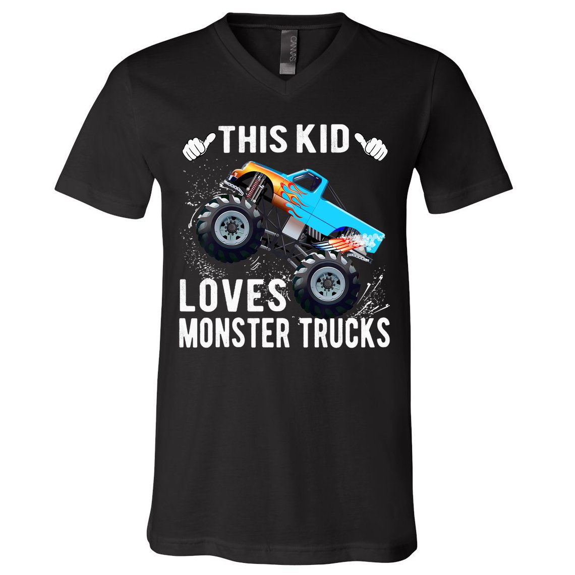 This Loves Monster Trucks Boys And Girls Gift V-Neck T-Shirt