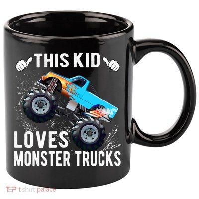 This Loves Monster Trucks Boys And Girls Gift 11oz C Handle Ceramic Mug