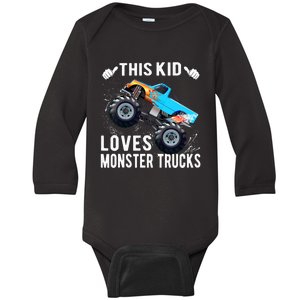 This Loves Monster Trucks Boys And Girls Gift Baby Long Sleeve Bodysuit