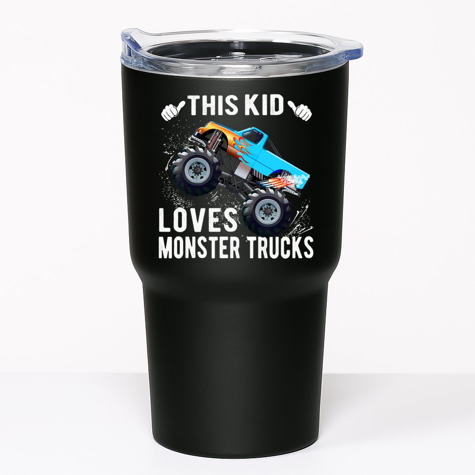 This Loves Monster Trucks Boys And Girls Gift Tumbler