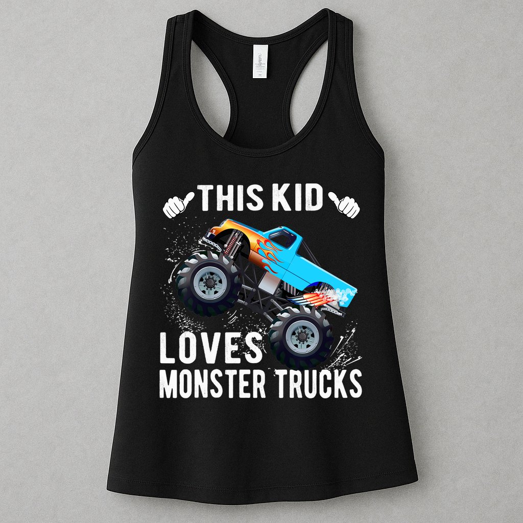 This Loves Monster Trucks Boys And Girls Gift Womens Tank Top