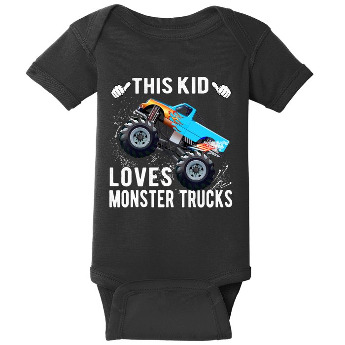 This Loves Monster Trucks Boys And Girls Gift Baby Bodysuit