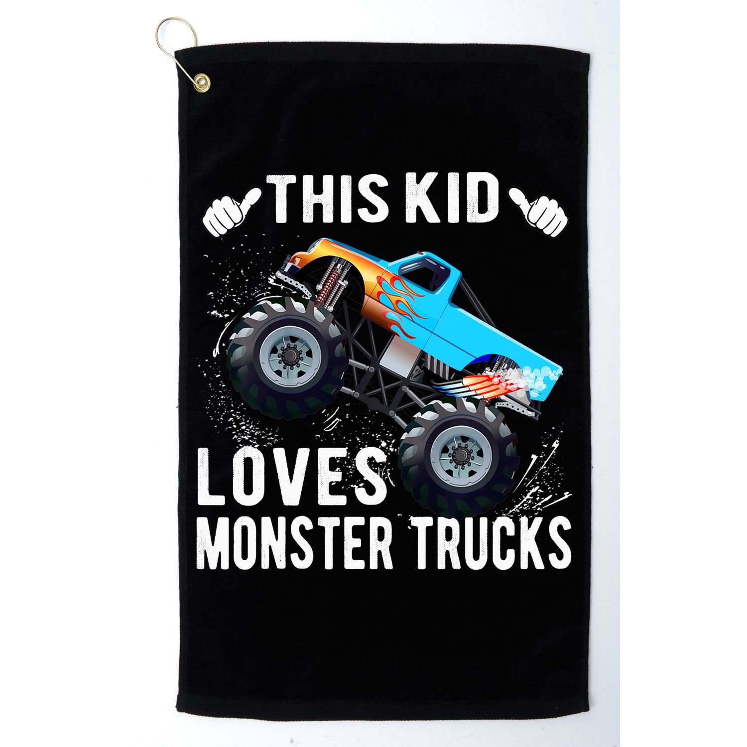 This Loves Monster Trucks Boys And Girls Gift Golf Towel
