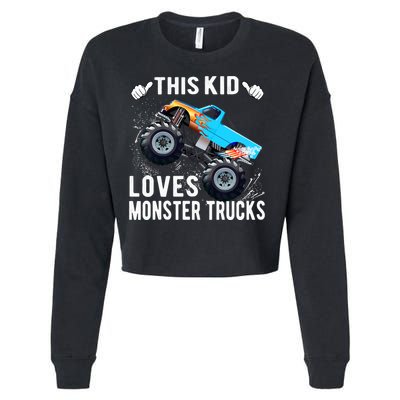 This Loves Monster Trucks Boys And Girls Gift Cropped Pullover Crew