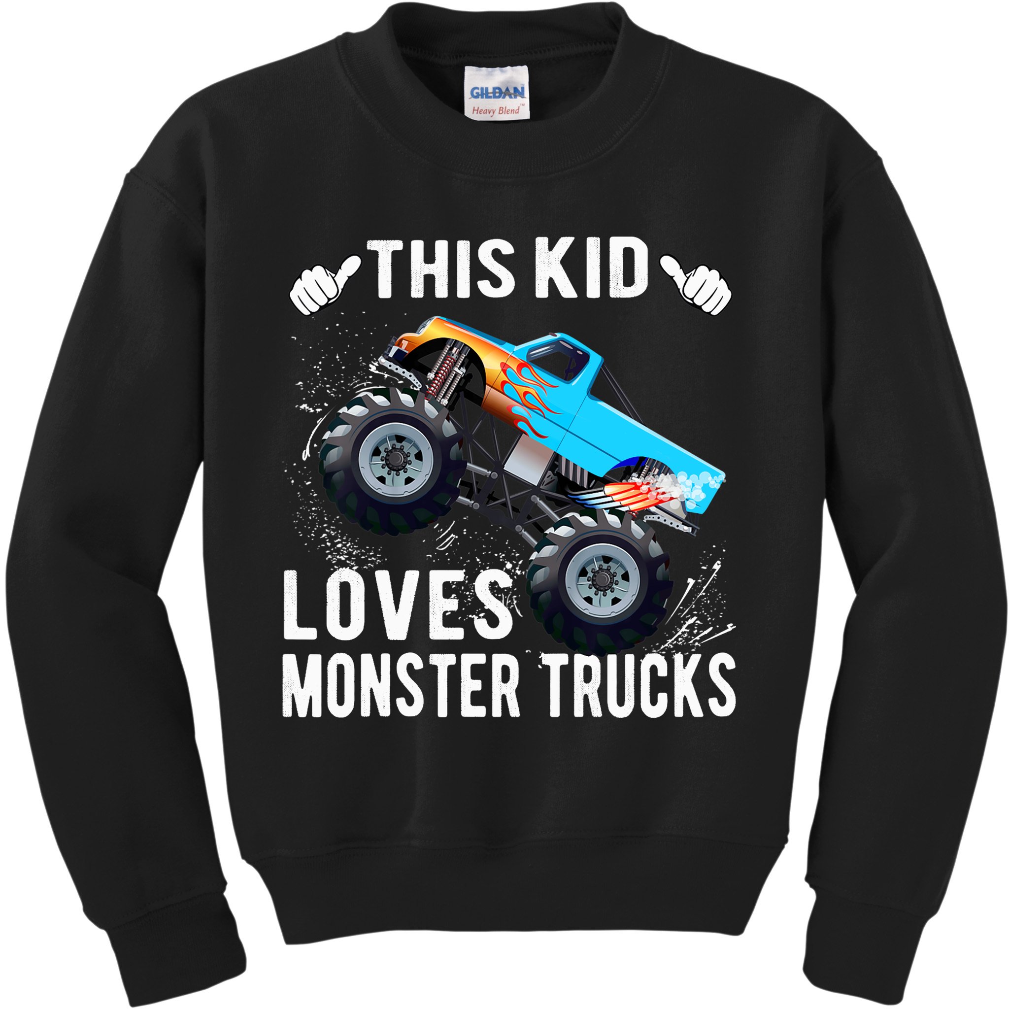 This Loves Monster Trucks Boys And Girls Gift Kids Sweatshirt