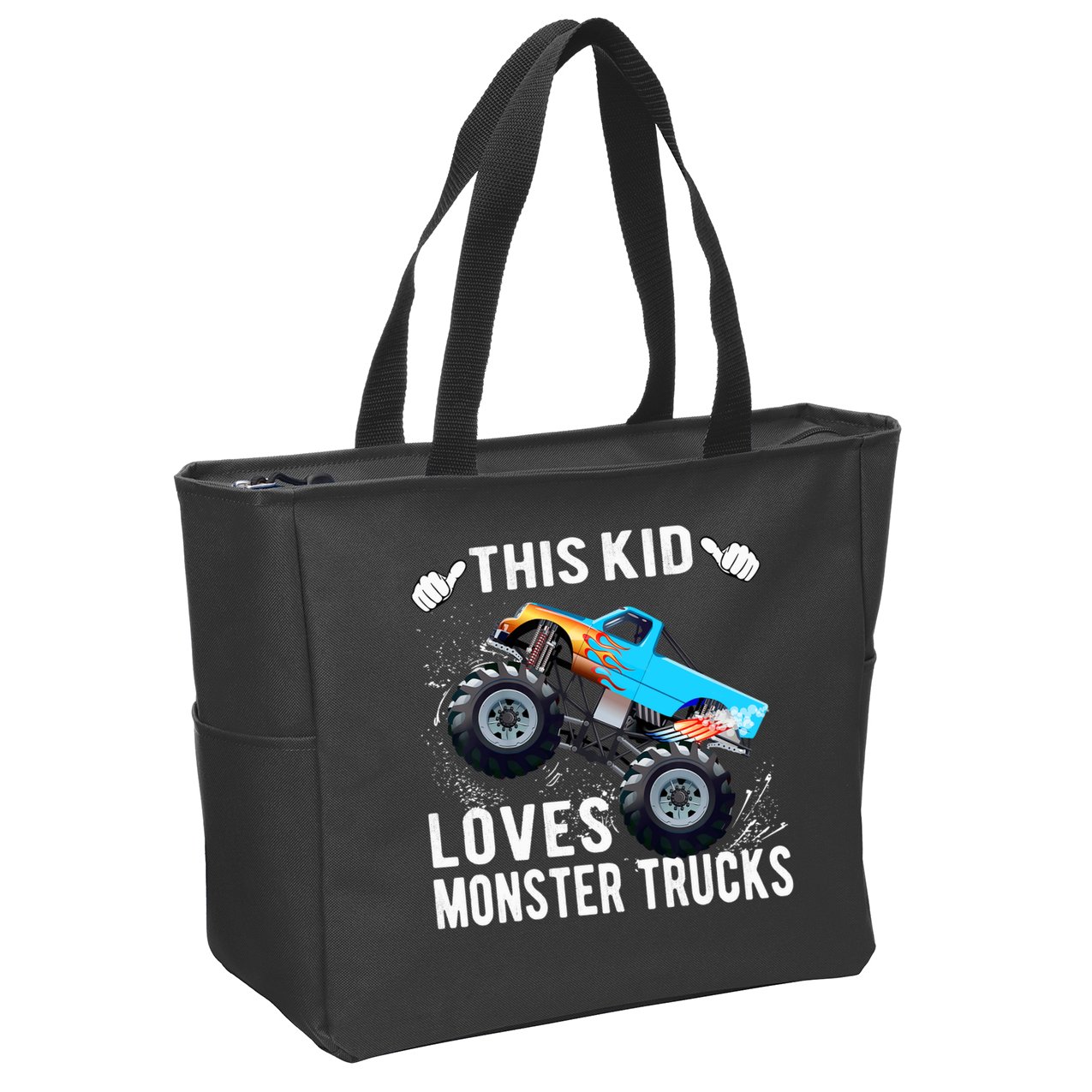 This Loves Monster Trucks Boys And Girls Gift Zip Tote Bag