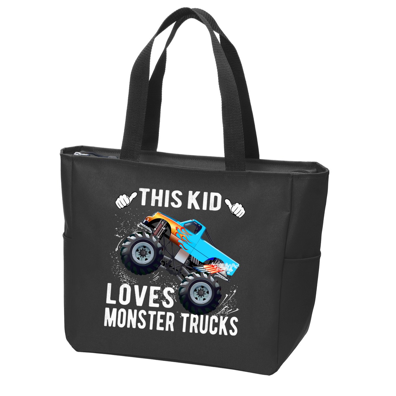 This Loves Monster Trucks Boys And Girls Gift Zip Tote Bag