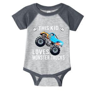 This Loves Monster Trucks Boys And Girls Gift Infant Baby Jersey Bodysuit