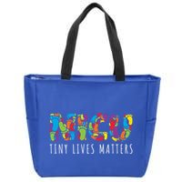 Tiny Lives Matters My Nicu Hero Prematurity Awareness Great Gift Zip Tote Bag