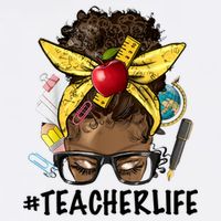 Teacher Life Messy Bun Afro Teacher African American Educate Baby Bodysuit