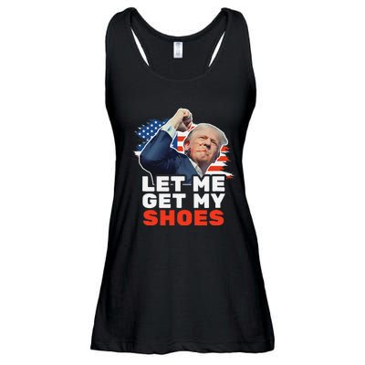 Trump Let Me Get My Shoes Fist Bump Ladies Essential Flowy Tank