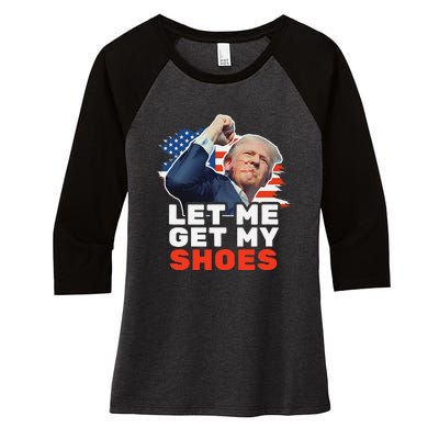 Trump Let Me Get My Shoes Fist Bump Women's Tri-Blend 3/4-Sleeve Raglan Shirt