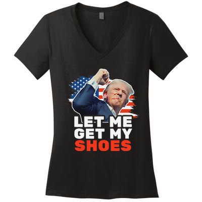 Trump Let Me Get My Shoes Fist Bump Women's V-Neck T-Shirt