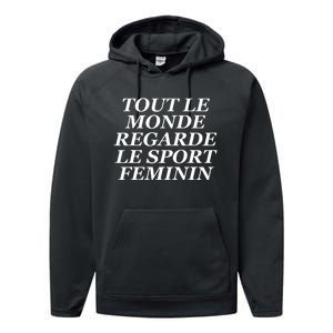 Tout Le Monde Regarde Le Sport Feminin Performance Fleece Hoodie