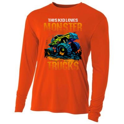 This Loves Monster Trucks Monster Truck Cooling Performance Long Sleeve Crew