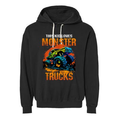 This Loves Monster Trucks Monster Truck Garment-Dyed Fleece Hoodie