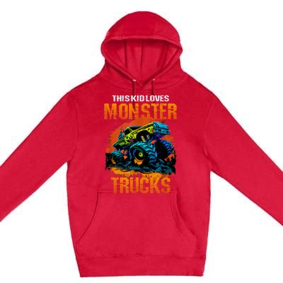 This Loves Monster Trucks Monster Truck Premium Pullover Hoodie