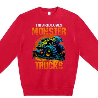 This Loves Monster Trucks Monster Truck Premium Crewneck Sweatshirt