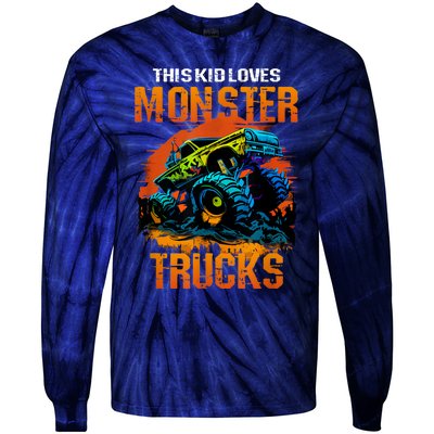 This Loves Monster Trucks Monster Truck Tie-Dye Long Sleeve Shirt