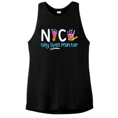 Tiny Lives Matter NICU Nursing Neonatal Nurses Ladies PosiCharge Tri-Blend Wicking Tank