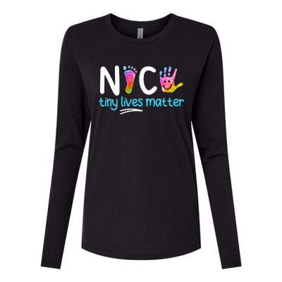 Tiny Lives Matter NICU Nursing Neonatal Nurses Womens Cotton Relaxed Long Sleeve T-Shirt