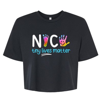 Tiny Lives Matter NICU Nursing Neonatal Nurses Bella+Canvas Jersey Crop Tee