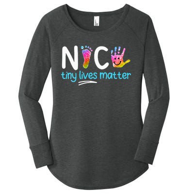 Tiny Lives Matter NICU Nursing Neonatal Nurses Women's Perfect Tri Tunic Long Sleeve Shirt