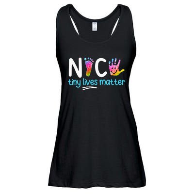 Tiny Lives Matter NICU Nursing Neonatal Nurses Ladies Essential Flowy Tank