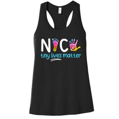 Tiny Lives Matter NICU Nursing Neonatal Nurses Women's Racerback Tank