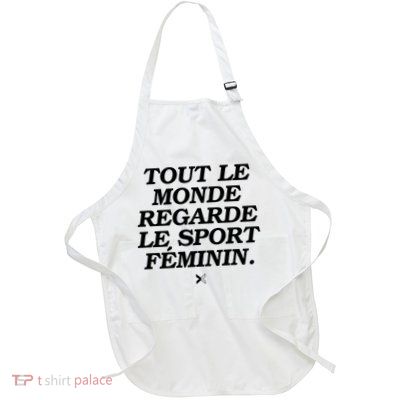Tout Le Monde Regarde Le Sport FéMinin Full-Length Apron With Pockets