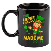 The Leprechauns Made Me Do It St Patricks Day 11oz C Handle Ceramic Mug