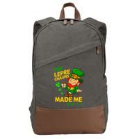 The Leprechauns Made Me Do It St Patricks Day Cotton Canvas Backpack