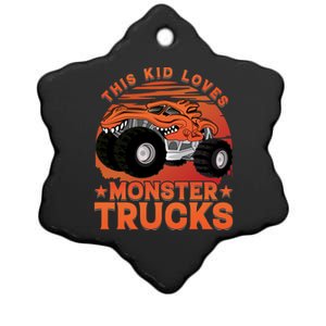 This Loves Monster Trucks Cute Gift Ceramic Star Ornament