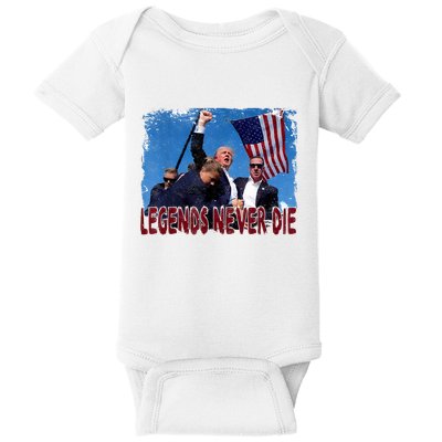 Trump Legends Never Die Fight Baby Bodysuit