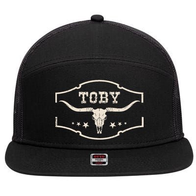Toby Last Name Personalized Vintage Team Toby 7 Panel Mesh Trucker Snapback Hat