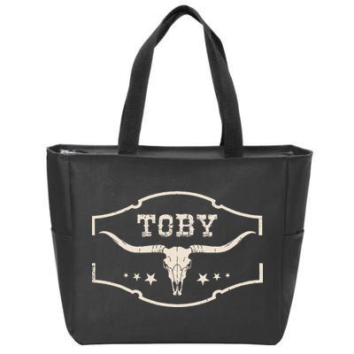 Toby Last Name Personalized Vintage Team Toby Zip Tote Bag