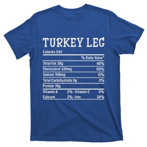 Turkey Leg Nutrition Thanksgiving Costume Food Facts Xmas T-Shirt