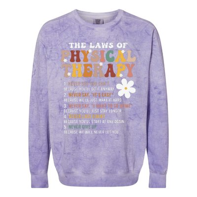 The Laws Of Physical Therapy Physical Therapist Colorblast Crewneck Sweatshirt